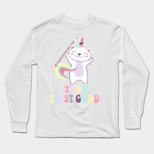 Cute Team First Grader Caticorn unicorn Long Sleeve T-Shirt